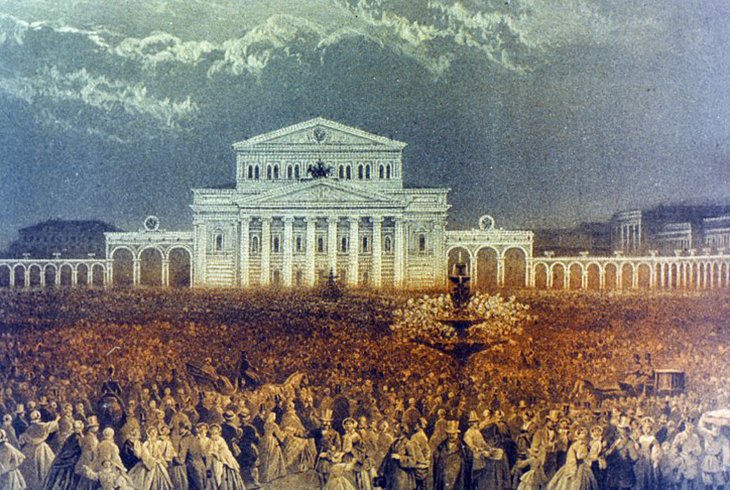 Театральная площадь в день открытия Большого театра.