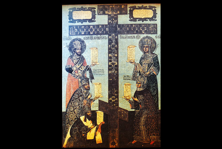 4. «Воздвижение креста» с изображением царя Алексея Михайловича и патриарха Никона.