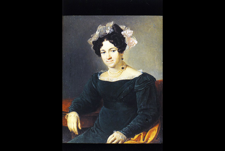 5. В. А. Тропинин. Портрет женщины в зеленом платье. 1826 г.
