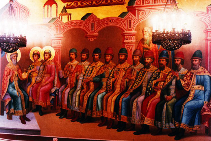 5.	Грановитая палата. Фрагмент росписи «Князь Владимир  с сыновьями».