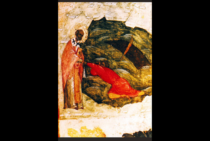 13. Икона «Николай Чудотворец» (фрагмент). XV в.