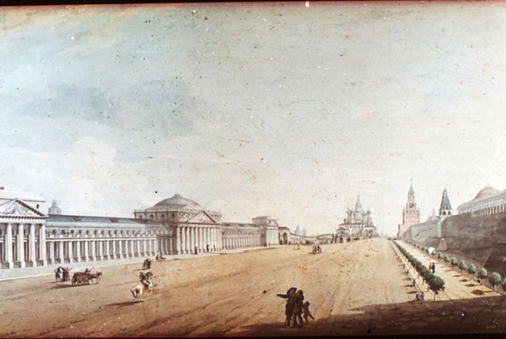 Проект реконструкции Красной площади. Акварель О. И. Бове. 1813 г.