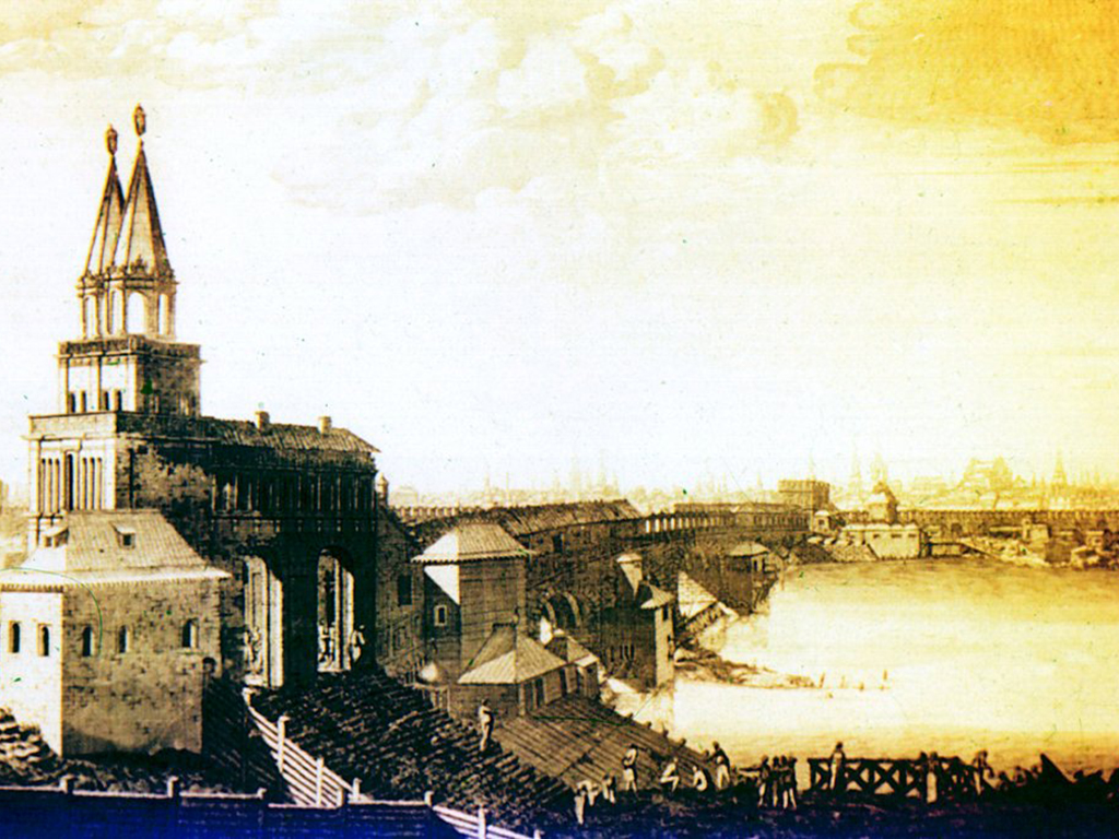 П. Пикарт и И. Бликладт. Фрагмент панорамы Москвы. 1708г.