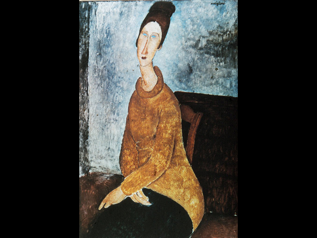Жанна Эютерн в желтом свитере. 1918. Нью-Йорк, музей Гугенхейма