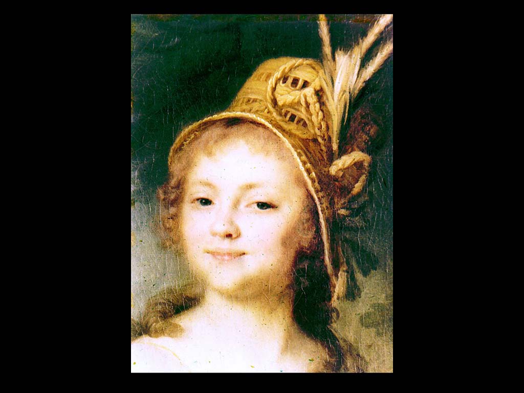 Портрет Екатерины Николаевны Арсеньевой. Фрагмент. 1796. ГРМ.