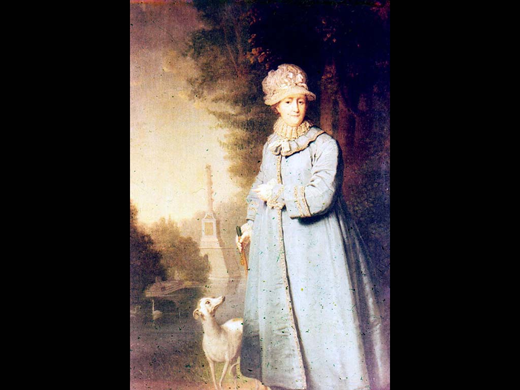 Портрет Екатерины II на прогулке в Царскосельском парке. 1794. ГТГ.