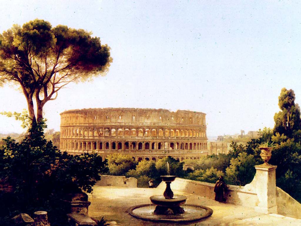Солнцев Егор Григорьевич. (1818-1864). Вид Колизея в Риме из монастыря моронитов. 1848.