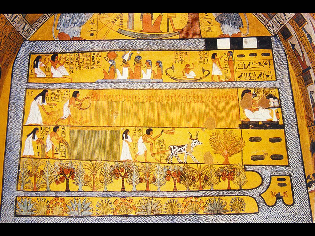 Роспись в гробнице Сеннеджема. Около 1200 г. до н. э. Египет. Фивы. Новое царство.