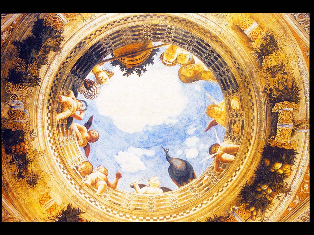 А. Мантенья. Плафон Камеры дельи Спози. Фреска. Палаццио Дукале. Мантуя. 1465-1474