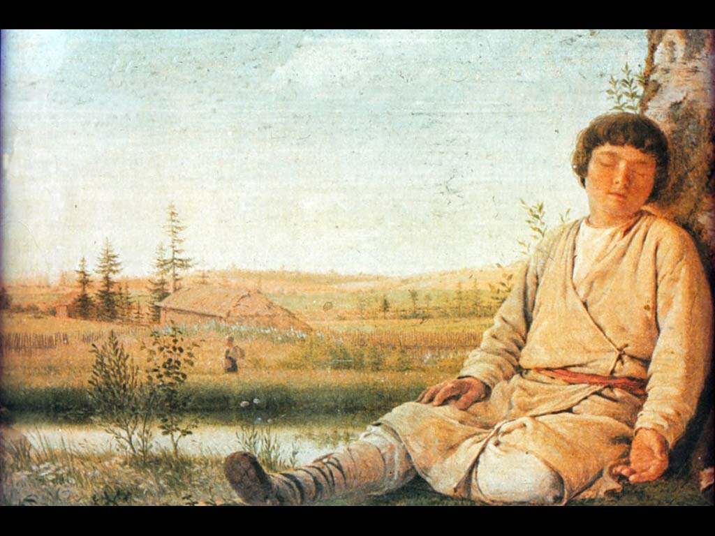 Венецианов А. Г. Сонный пастушок. 1823-1824 гг.
