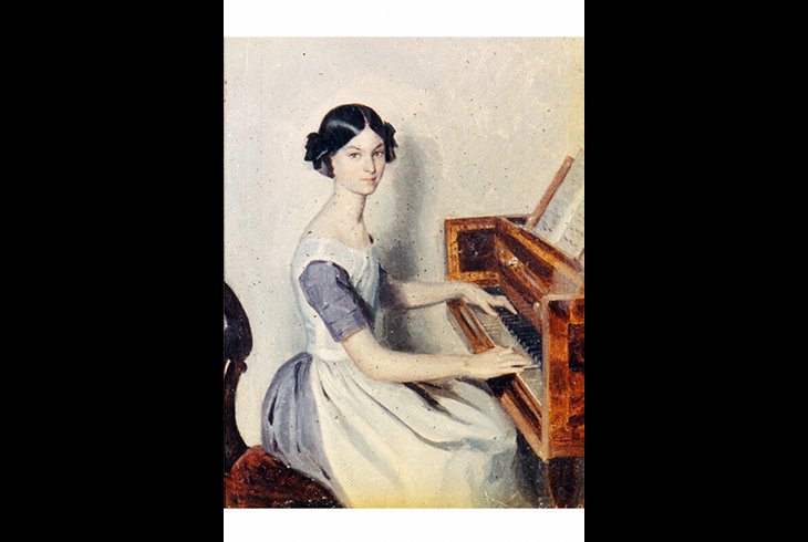П. Федотов. Портрет Н. П. Жданович за клавесином. 1849 г.