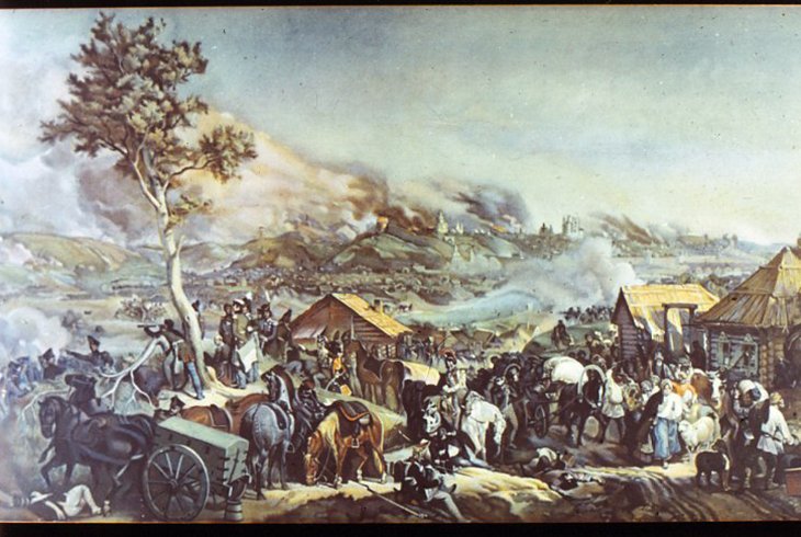 Сражение при Смоленске 5 августа 1812 г. Худ. Н. Гесс. 1840-е гг.