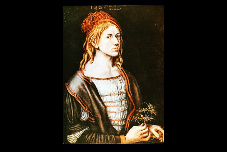 1. Автопортрет с цветком. 1493 г.