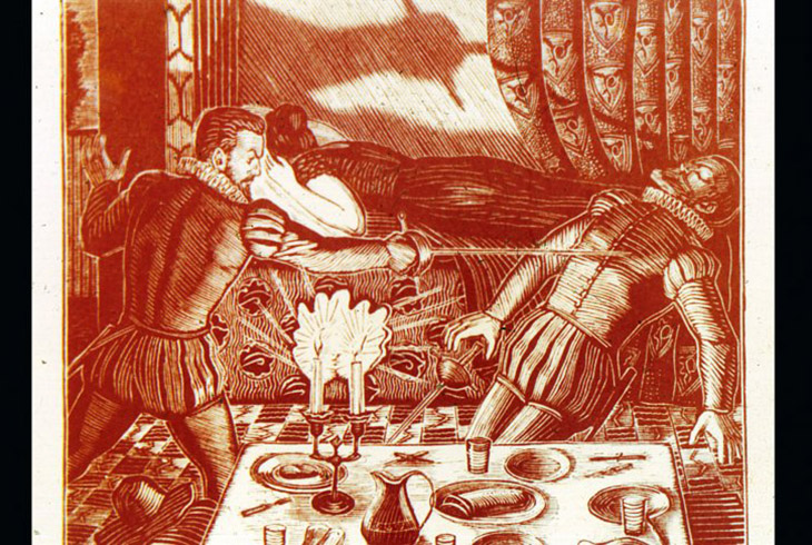 9. А. Пушкин «Каменный гость». «Дуэль Дона Гуана и Дон Карлоса». (иллюстрация) 1961 г.