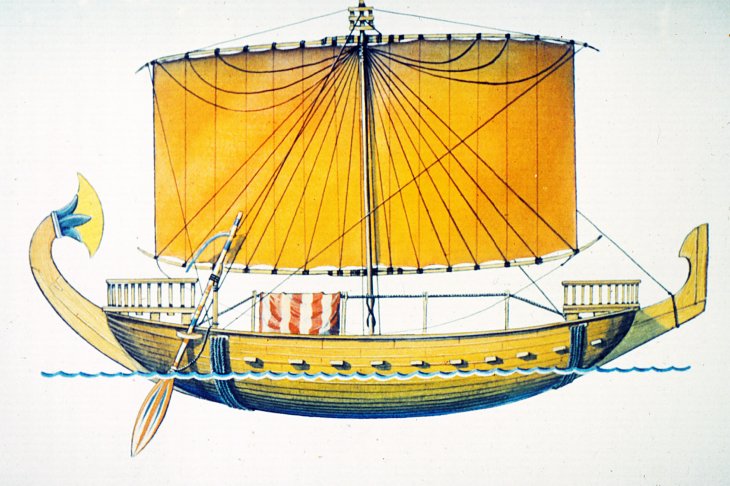 2.	Мореходное торговое судно Египта. 1500 г. До н. э.