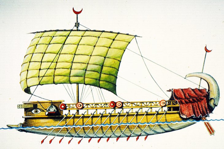7.	Ассиро-финикийский торговый корабль. 80 г до. Н. э.