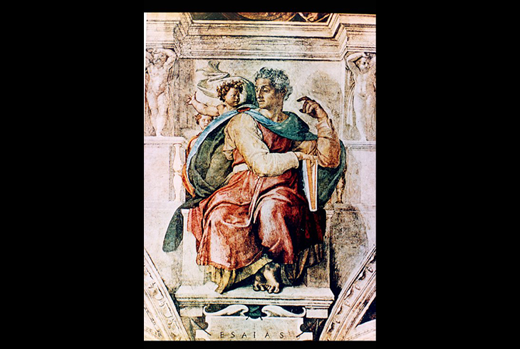 7.	Фреска. Микеланджело. Пророк Исайя. XXVI в.