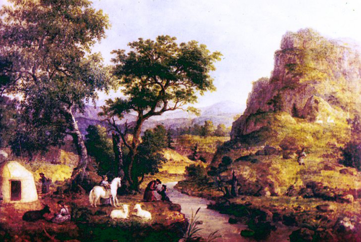 А. Легашов (1798-1865) Пейзаж в горах Китая. 1856.