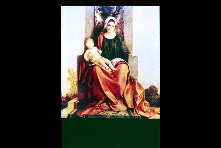 Мадонна на троне со св. Либерале и св. Франциском. Деталь. Ок. 1505. Кастельфранко. Собор св. Либерале.