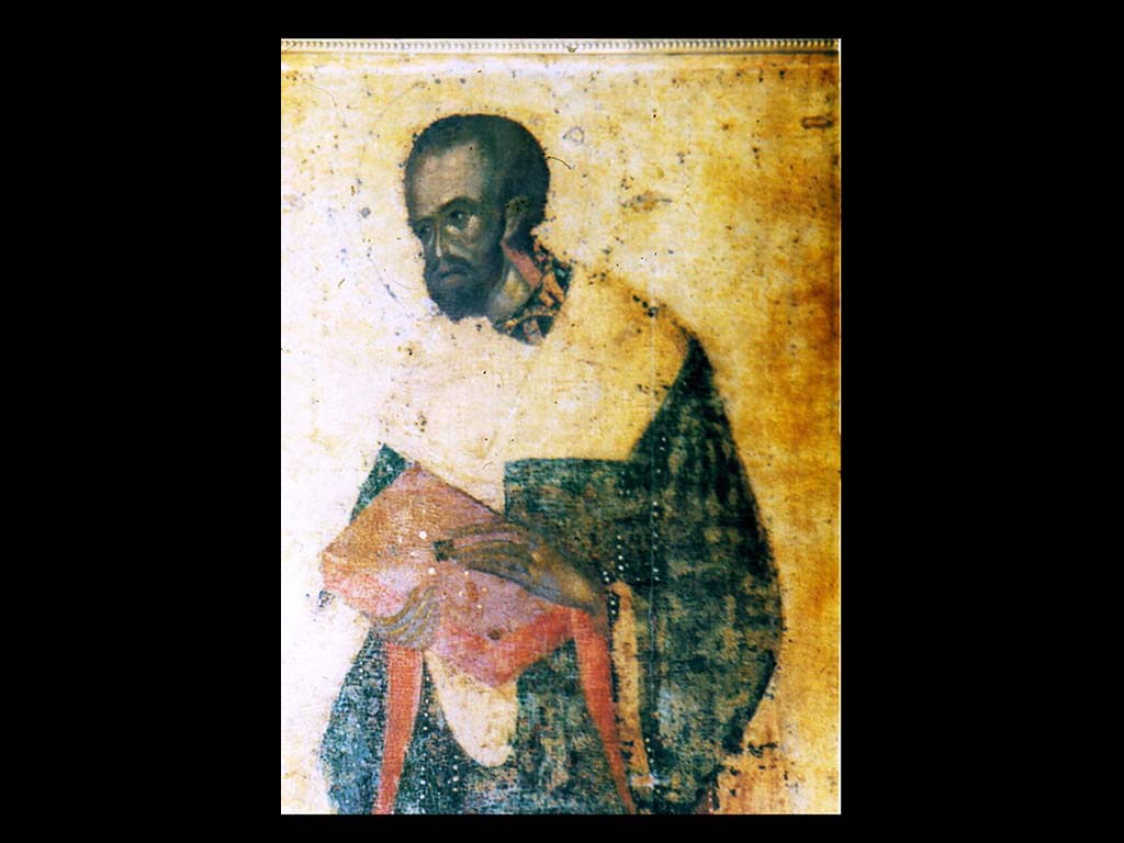 Феофан Грек. Икона «Иоан Златоуст». Фрагмент. 1405 г.