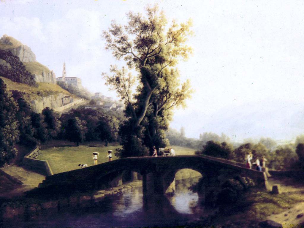 Я. Ф. Гаккерт. Пейзаж с мостом. 1791