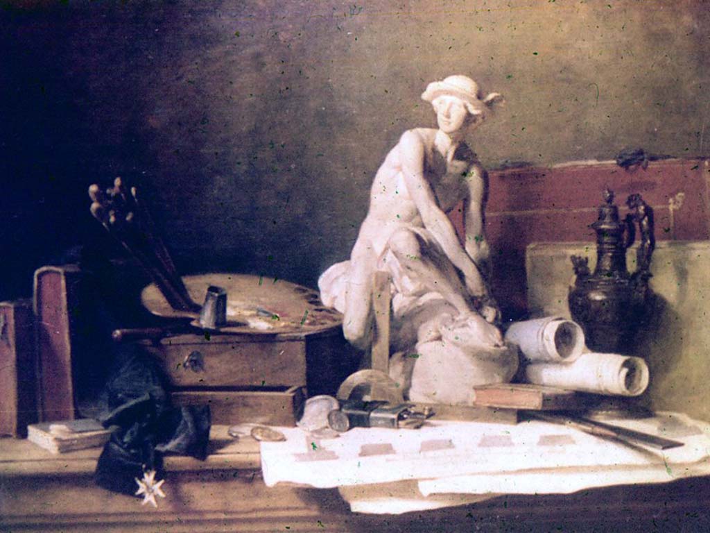 Ж. Б. С. Шарден. «Натюрморт с атрибутами искусств». 1766 г.