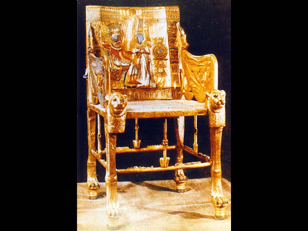 Золотой трон фараона Тутанхамона.
