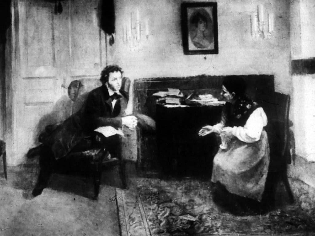 Пушкин и няня. С картины худ. П. Геллера. 1891 г.