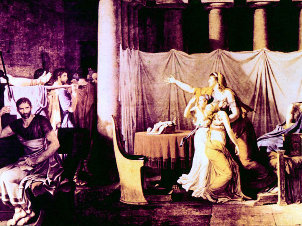 Ликторы приносят Бруту тела казненных сыновей (1789, Париж. Лувр)