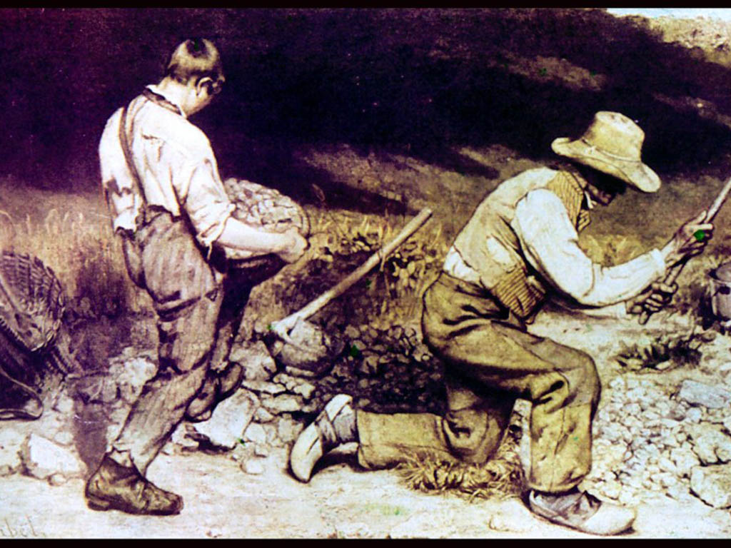 Дробильщики камня. (1849, Картина погибла).