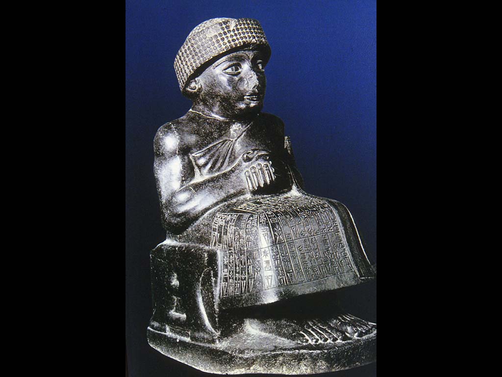 Статуя Гуден, правителя Лагаша послеаккадского времени. Около 2130 г. до н. э. Диорит. Месопотамия.