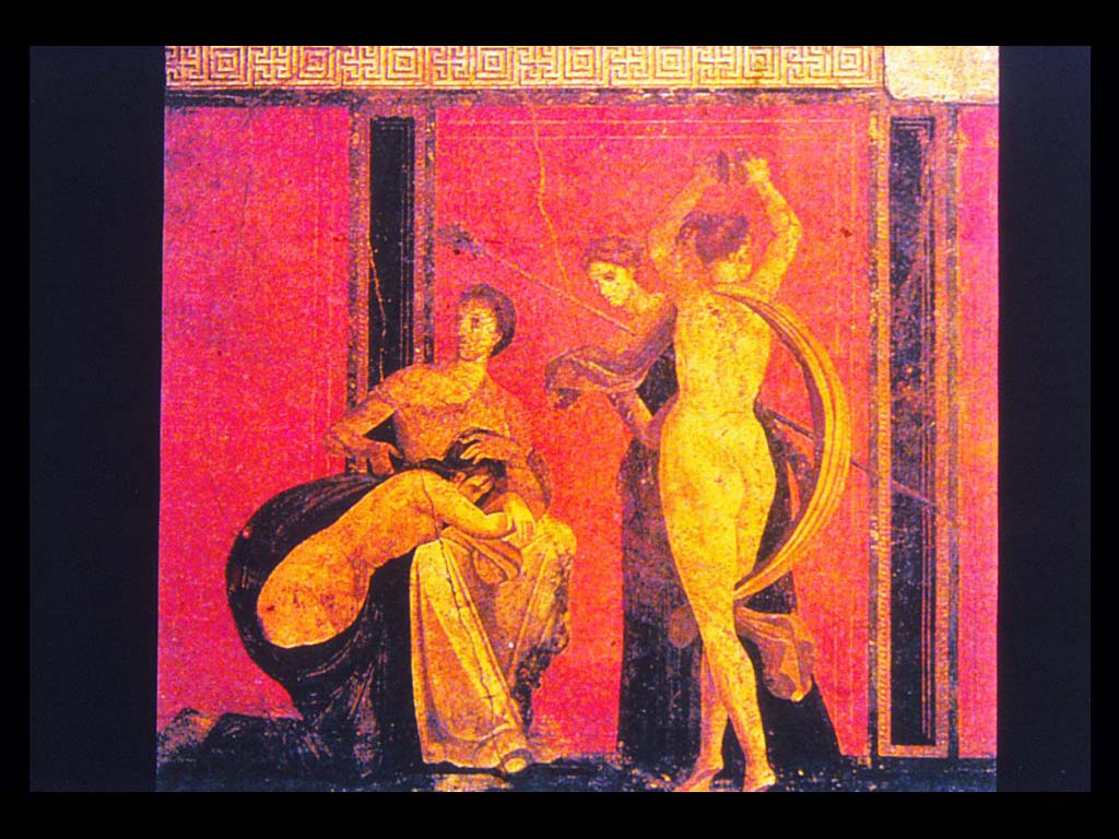 Вилла Мистерий. Фреска, изображающая участниц таинства. 80-е гг  I в. до н. э. Близ Помпей.