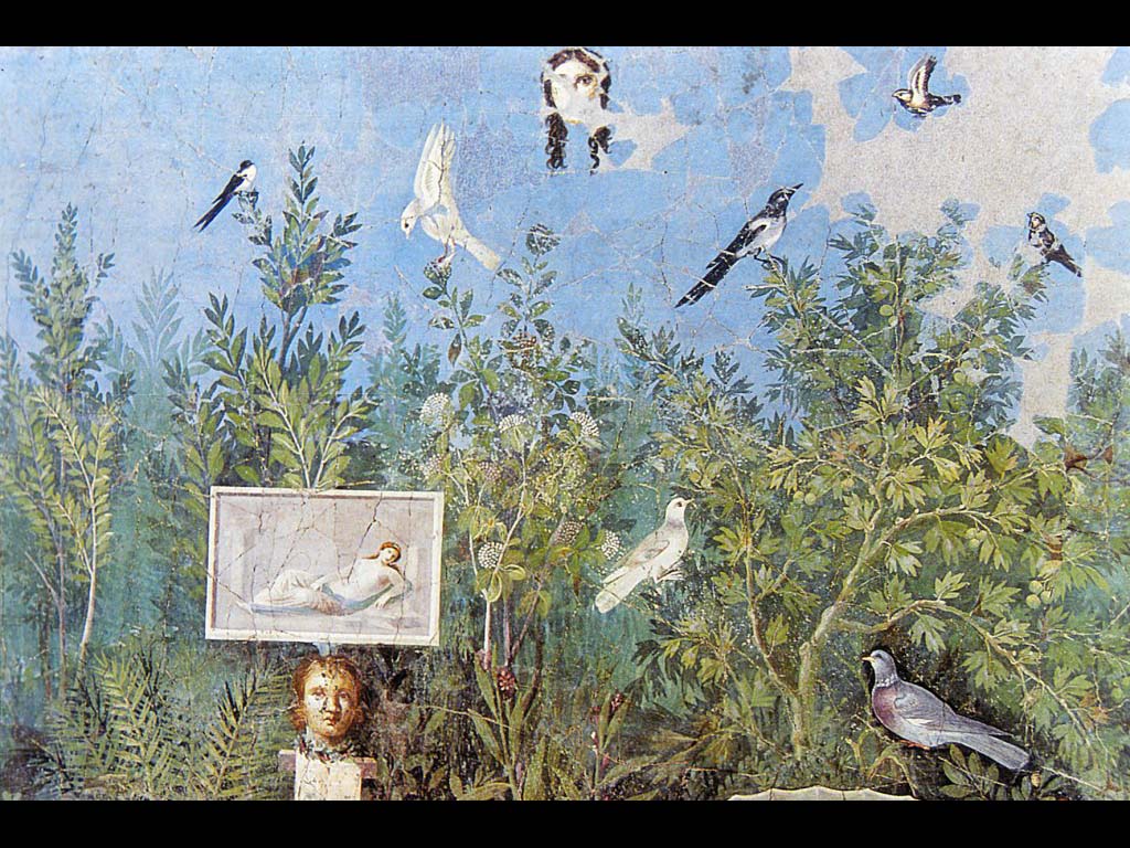 Сад с птицами. Художественная роспись стены. Вилла Ливии в Прима Порта. Конец I в. до н. э.