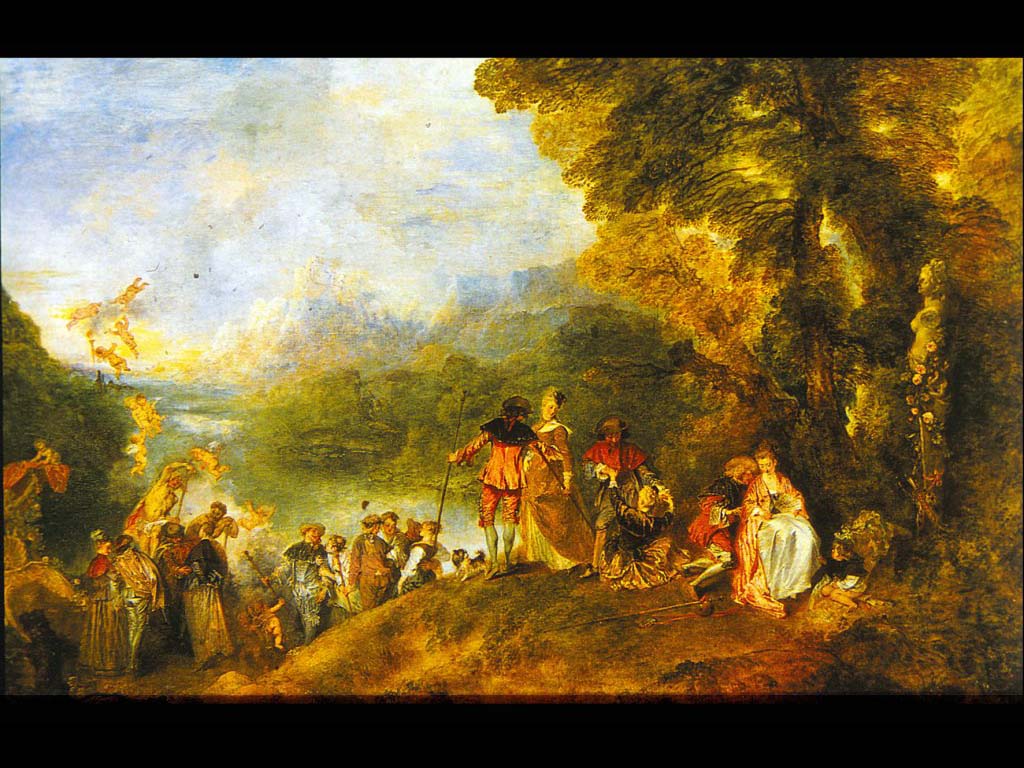 Отплытие на остров Киферу. Ватто А. 1717. Лувр. Париж.