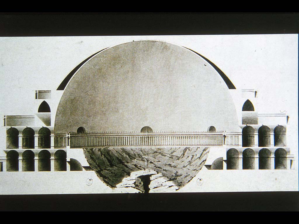 Проект храма Разума. Булле Э. Л. 1793-1794. Кабинет рисунков и гравюр, галерея Уффици. Флоренция.
