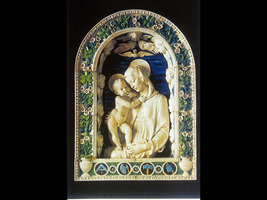 Андреа делла Робиа. Мадонна в гроте. Майолика. 1475-1480