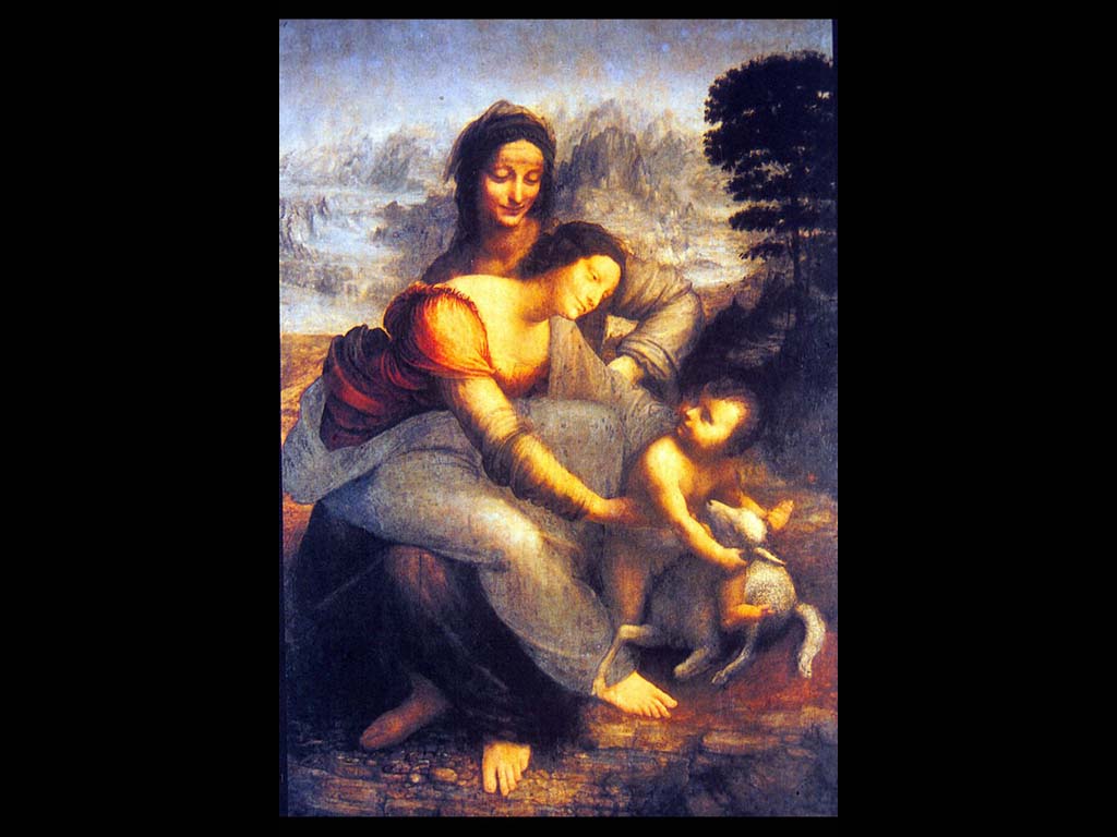 Мария с младенцем и св. Анной. 1508.. Лувр, Париж
