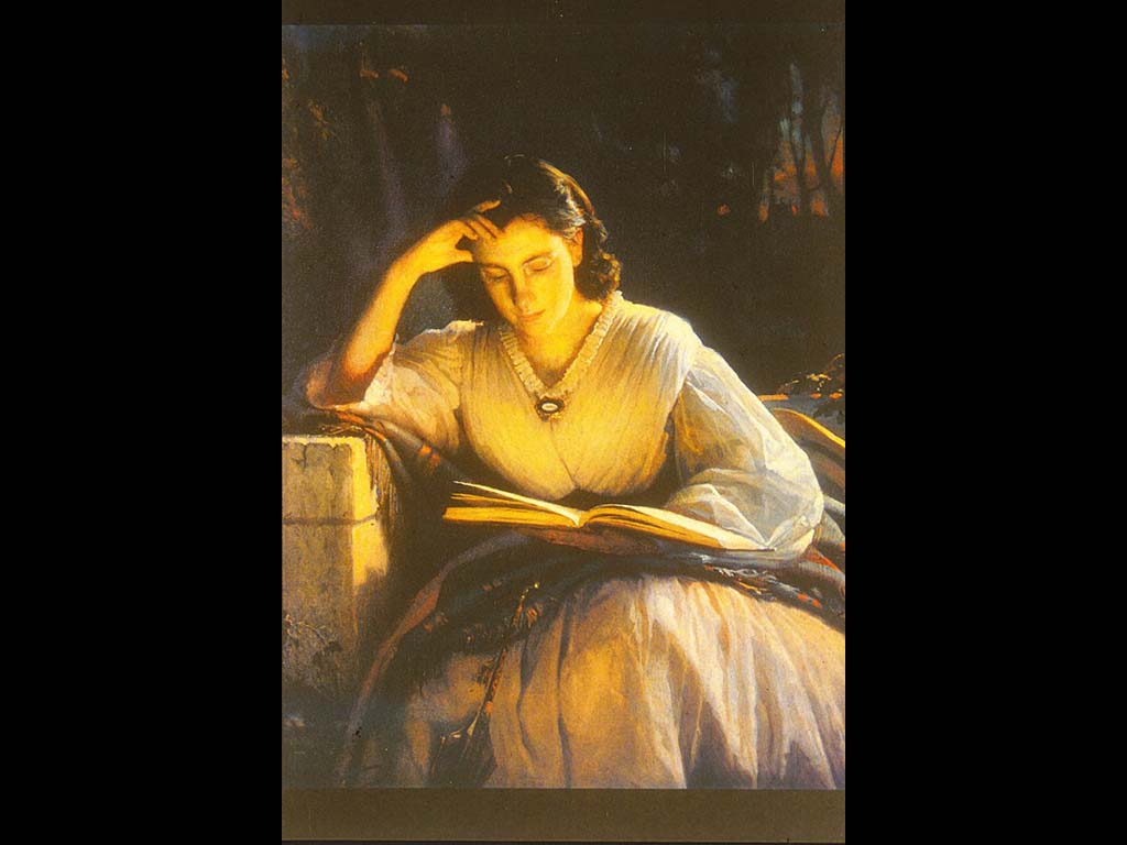 За чтением. Портрет С. Н. Крамской , жены художника. Между 1866-1869. ГТГ