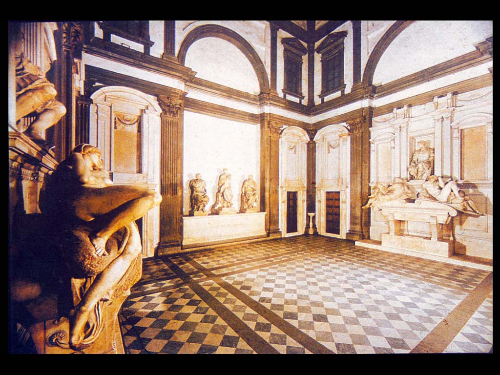Капелл Медичи. (Интерьер.) 1520-1534. Новая Сакристия в церкви Сан-Лоренцо, Флоренция