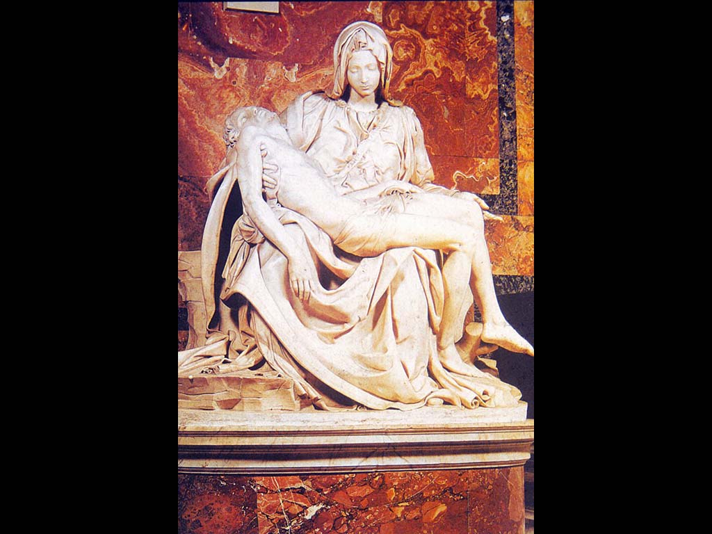Пьета ( Оплакивание Христа). Мрамор. 1497-1498. Собор Св Петра,Ватикан,Рим