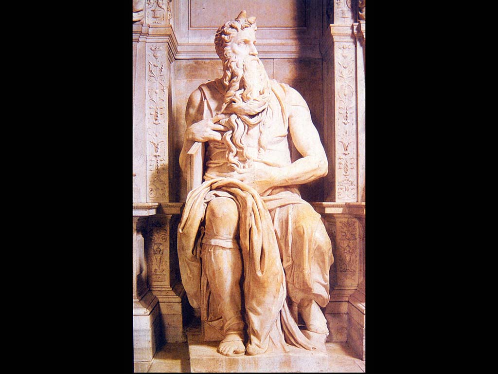 Моисей.(Фрагмент гробницы папы Юлия)Мрамор.1513-1515. Церкоавьсв. Петра. В Винкколи,Рим