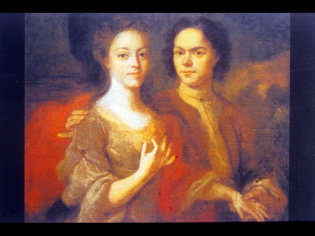 Андрей Матвеев.. Автопортрет с женой Еленой. 1729. ГРМ