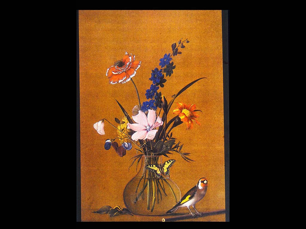 Ф. Толстой. Букет цветов. Бабочка и птичка. 1820. ГТГ