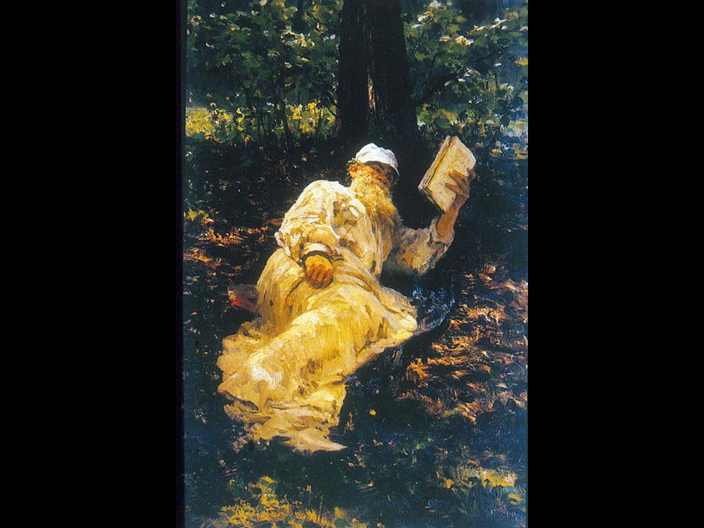 Л. Н. Толстой на отдыхе в лесу. 1891. ГТГ
