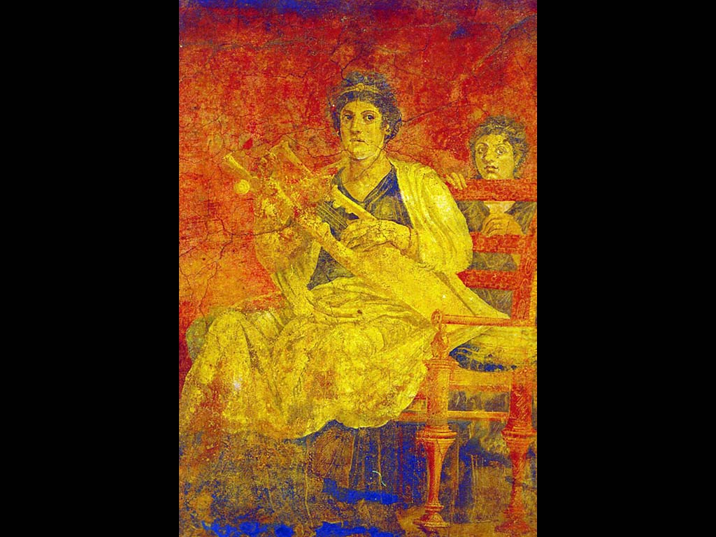 Женщина, играющая на кифаре. Фреска. I в. до. н. э.