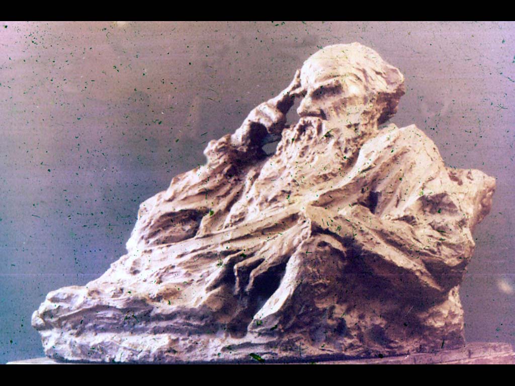 Лев Николаевич Толстой (1828-1910). Полуфигура. Гипс тонированный