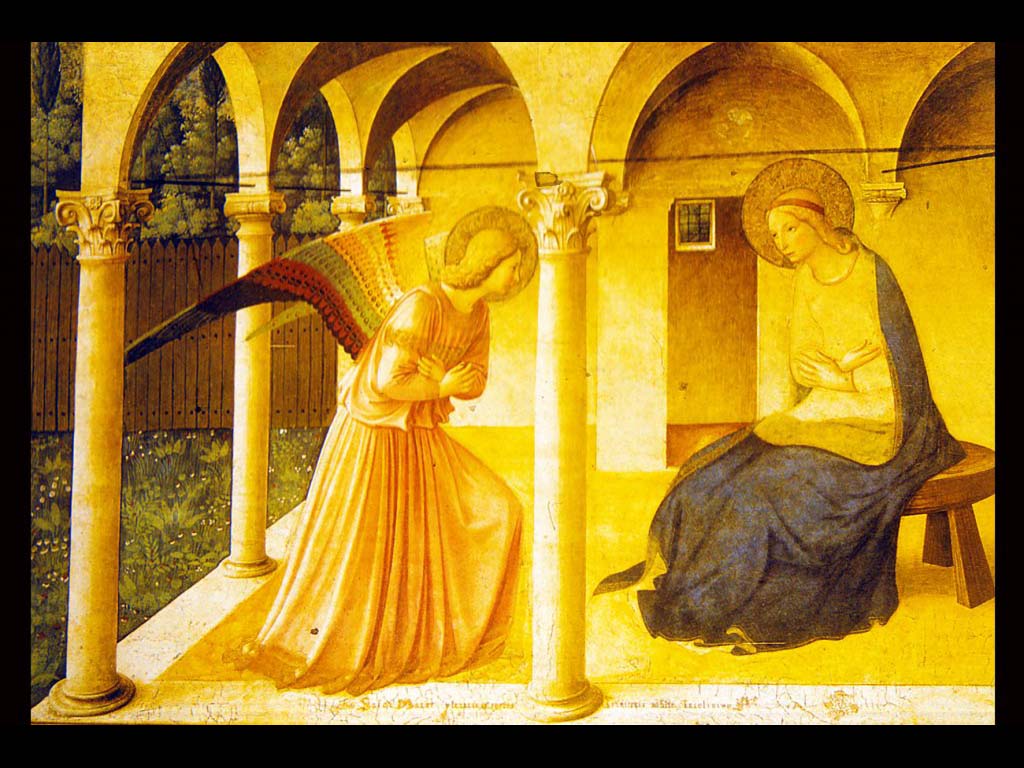 Благовещение. Беато Анджелико. Фреска монастыря Сан Марко во Флоренции. 1437-145.