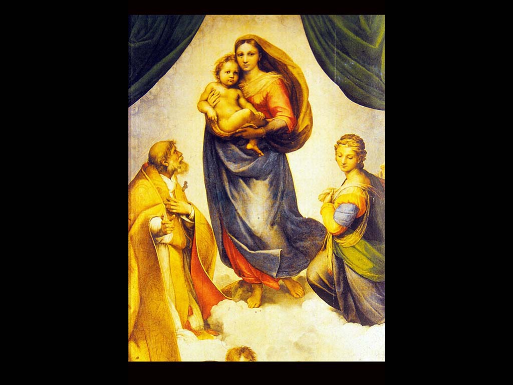 Сикстинская Мадонна. Рафаэль Санти. Около 1512-1513. Картинная галерея Дрезден.