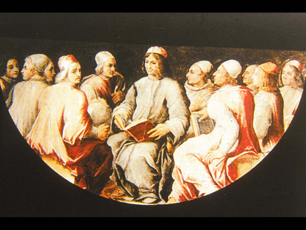 Лоренцо Великолепный с философами и писателями его времяни. Джорджо Вазари и помощники. 1555-1571. Палацио Веккьо, флоренция.