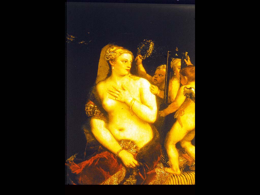 Венера перед зеркалом.  Тициан Вечеллио. Около 1555. Национальная галерея, Вашингтон.